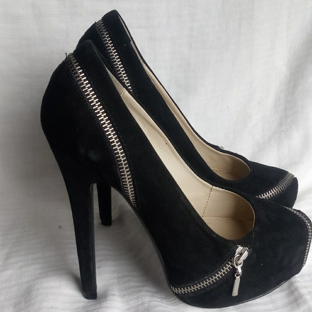 COLLIN STUART SUEDE HEELS SHOES - Picture 2 of 5